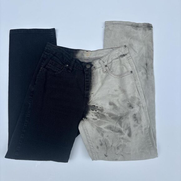 Vtg Bleached Rider Lee Jeans Womens 6 Black and White Punk Retro Indie - Picture 8 of 8